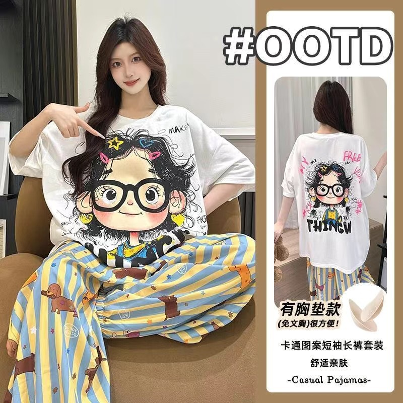 韓系寬鬆卡通睡衣